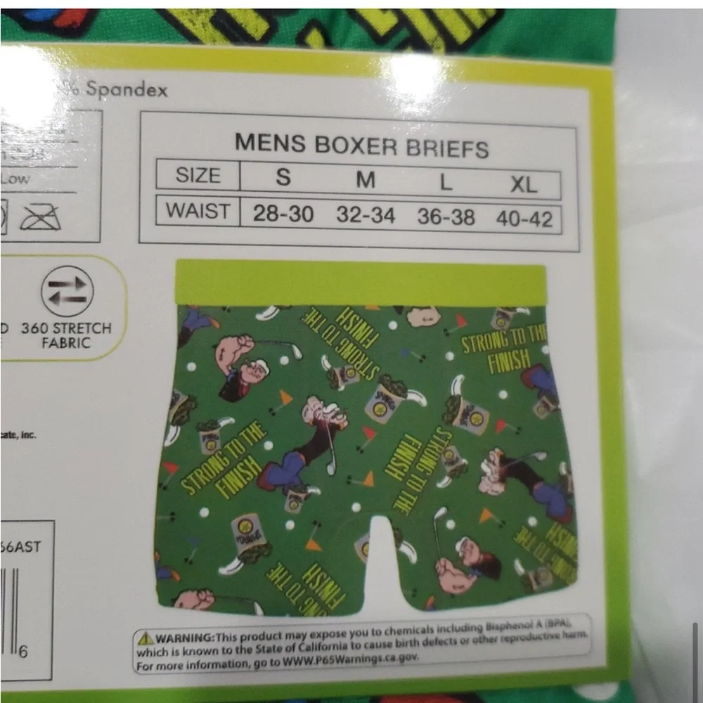 Pair of Popeye mens green boxer briefs size‎ large 36-38 brand new